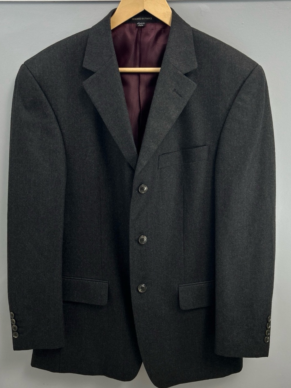 Giorgio Cosani Hand Tailored Mens 38R 100% Wool Super 120s 3-Button Blazer Gray